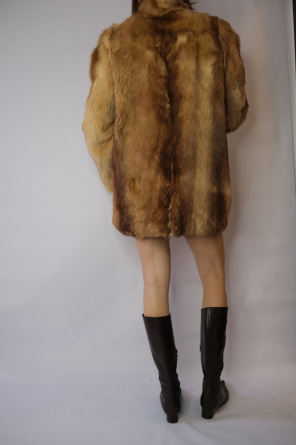 FUR COAT in camel