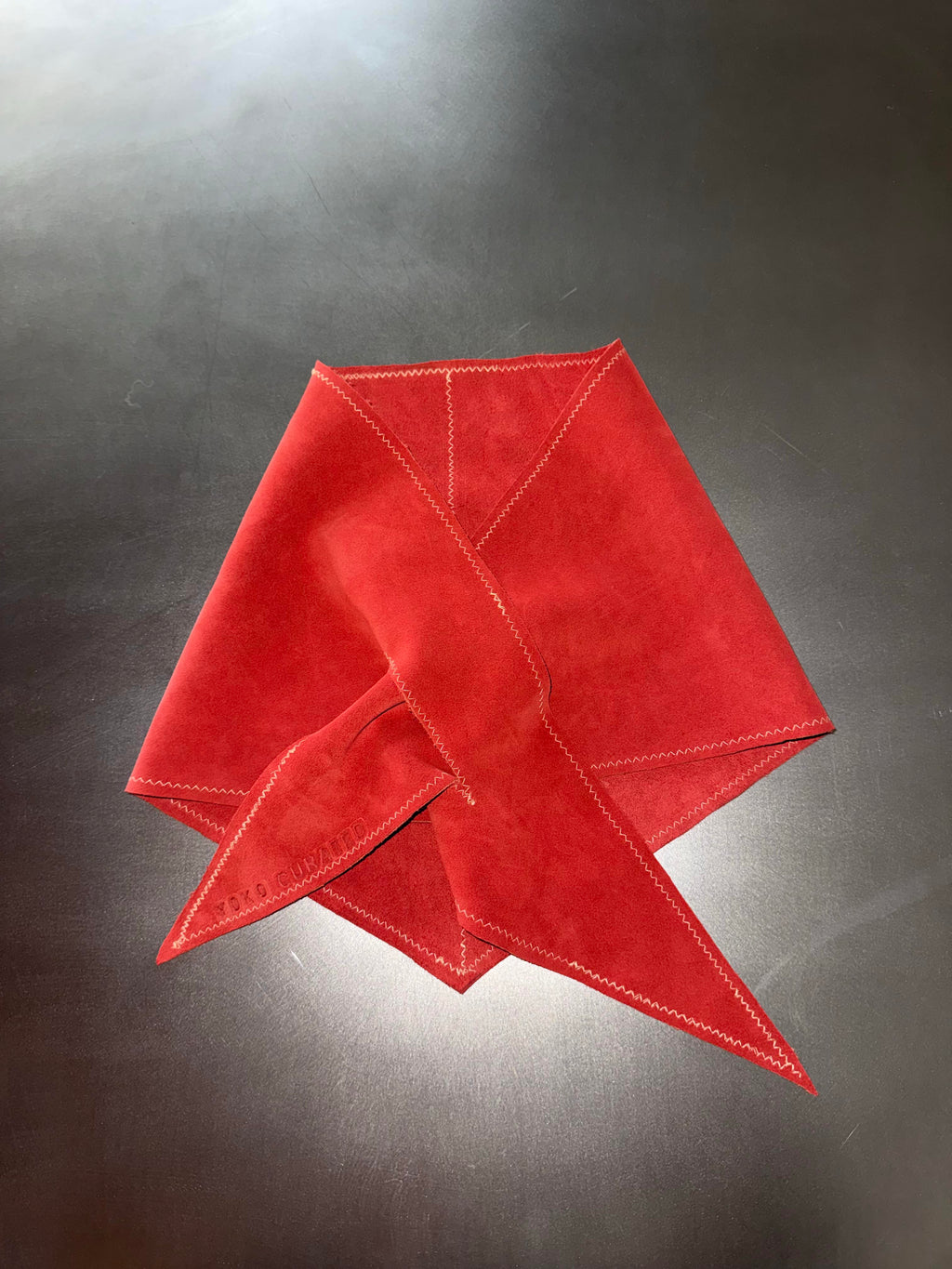 RED SUEDE SCARF