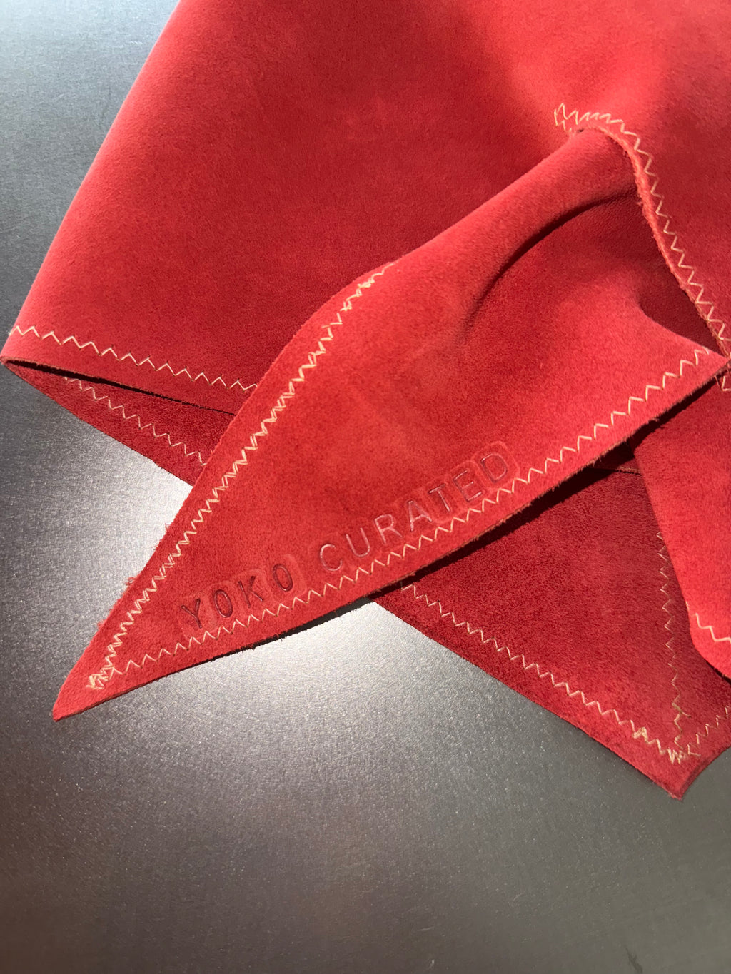 RED SUEDE SCARF